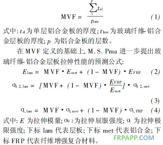 玻璃纤维铝合金层板的拉伸和疲劳性能研究