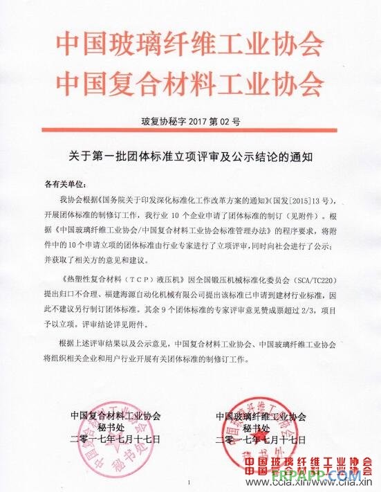 关于第一批团体标准立项评审及公示结论的通知