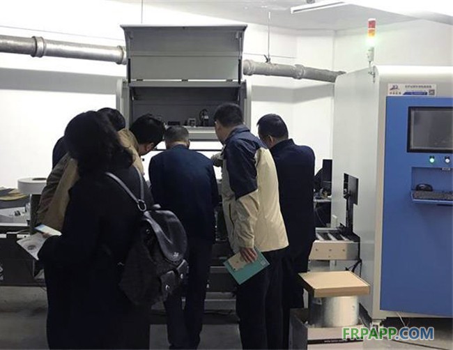 南京市玄武区科技局参观化纤丝饼外观检测设备